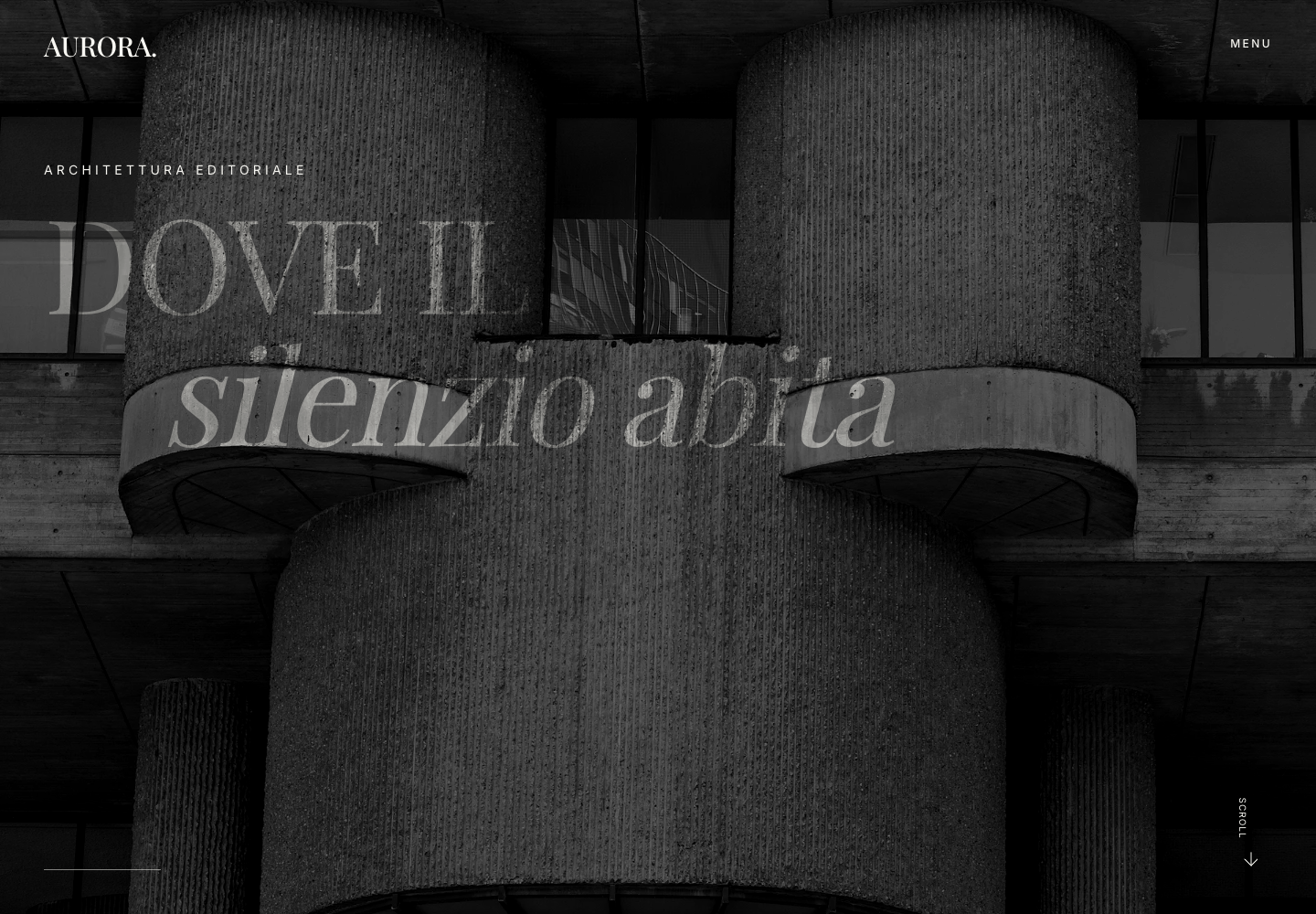 Aurora Califano architecture portfolio homepage, captured locally.