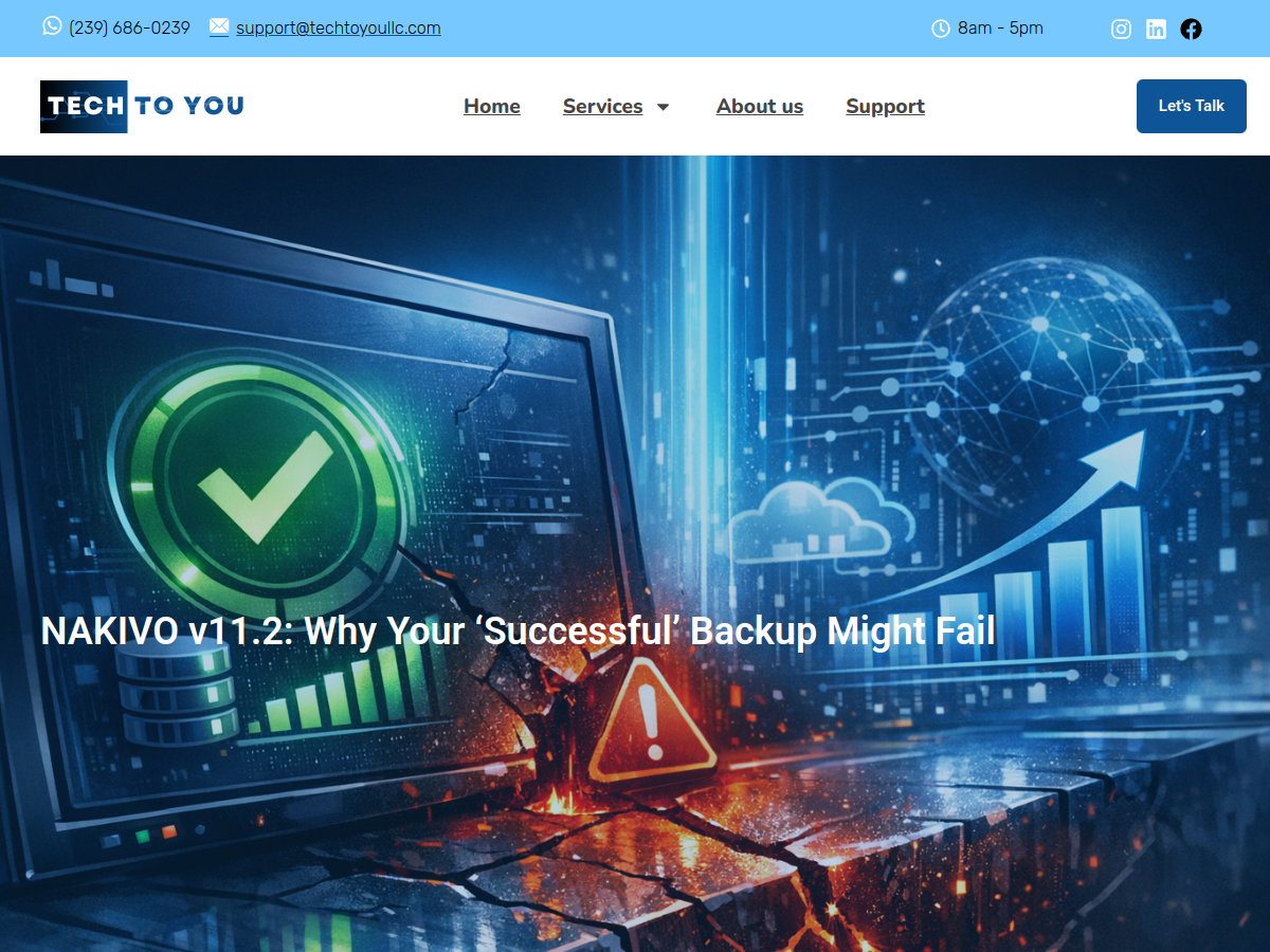 A published TechToYou article about backup recoverability.